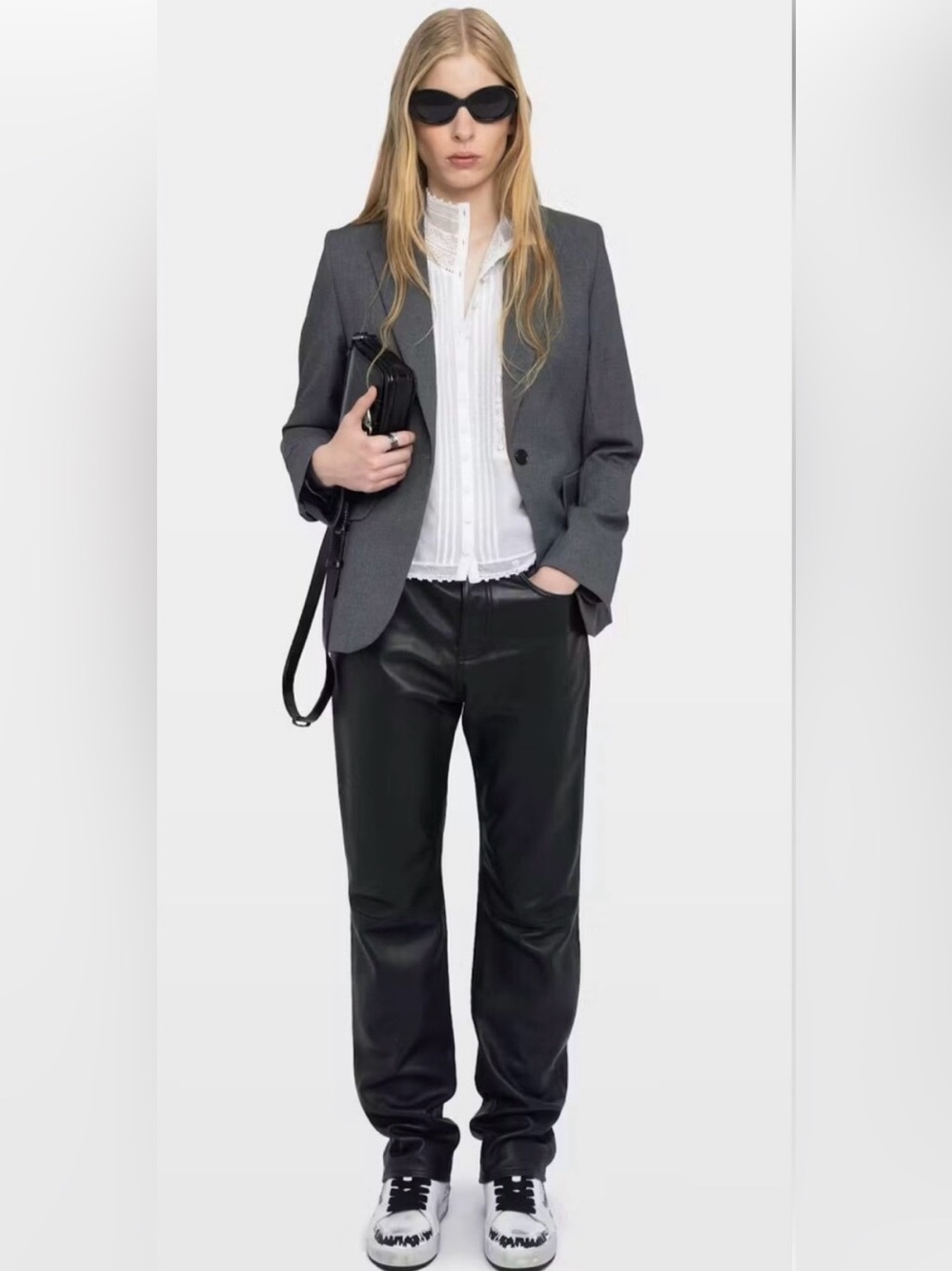 Zadig & Voltaire Deluxe Victor Skull Gray Single-Button Blazer